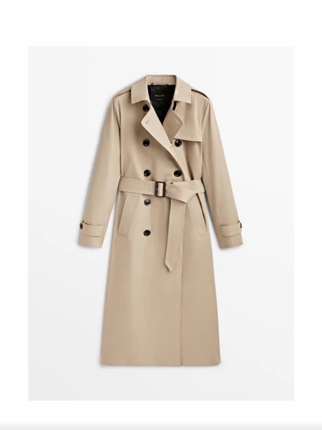 Massimo Dutti Nwt Classic Long Beige Trench Coat - Women's